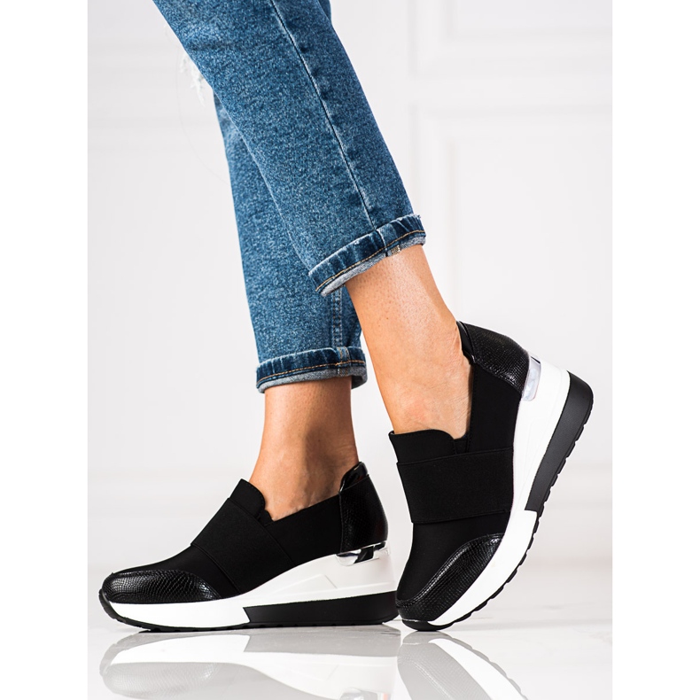 Baskets noires confortables Shelovet pour femmes 1