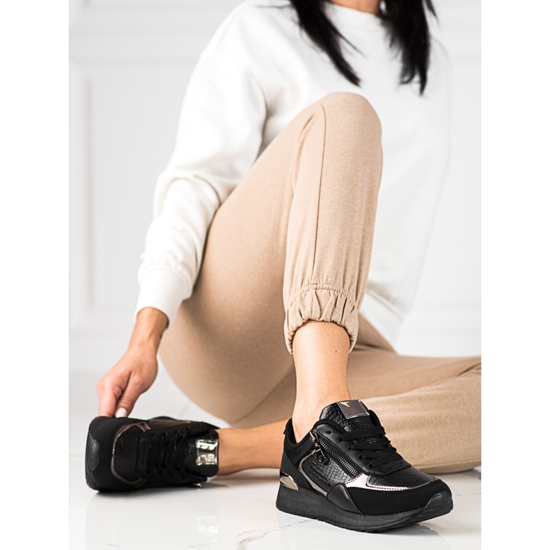 Baskets pour femmes sur la plate-forme Shelovet noir 2