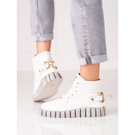 W. Potocki Bottes de sport pour femmes Potocki blanc sur la plate-forme 2