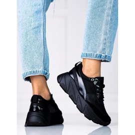 W. Potocki Baskets pour femmes Potocki noires sur la plateforme 1