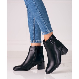 Bottes noires classiques pour femmes Shelovet sur un poteau bas le noir 2