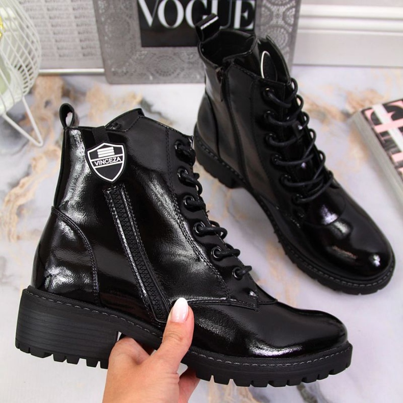 Bottes isolées Vinceza W JAN138A laqué noir 1