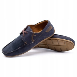 Olivier Mocassins homme cuir 297 bleu marine brun 2