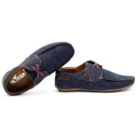 Olivier Mocassins homme cuir 297 bleu marine brun 5