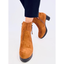 Bottines à talons hauts Americana Camel brun 1