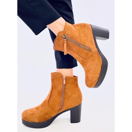 Bottines à talons hauts Americana Camel brun 3