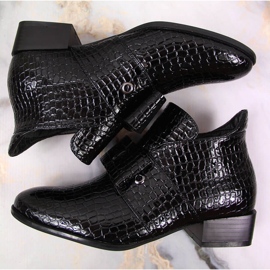 Boots femme Bottines Jodhpur avec nœud Potocki noir laqué 1