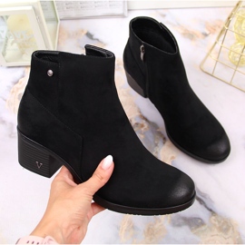 Bottes pour femmes sur le poteau éco-daim noir Potocki le noir 3