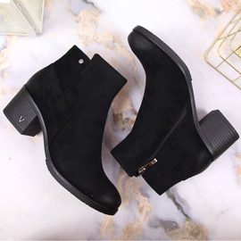 Bottes pour femmes sur le poteau éco-daim noir Potocki le noir 2
