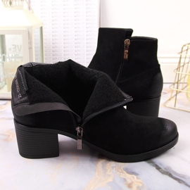 Bottes pour femmes sur le poteau éco-daim noir Potocki le noir 4