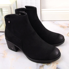 Bottes pour femmes sur le poteau éco-daim noir Potocki le noir 1
