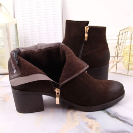 Bottes pour femmes sur le poteau en éco-daim marron Potocki brun 3