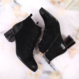 Bottes pour femmes isolées à lacets en éco-daim noir Potocki le noir 4