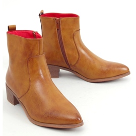 Bottines petit talon Bellona Camel brun 1