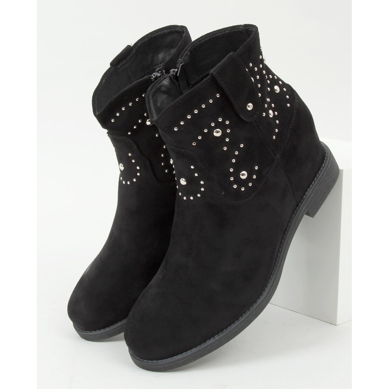 Bottes sur un coin caché Odessa Black noir 1