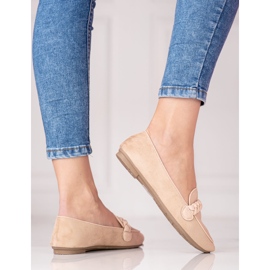 W. Potocki Mocassins femme en daim Potocki beige 1