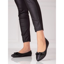 W. Potocki Ballerines pointues noires pour femme avec une chaîne Potocki le noir 2