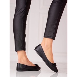 W. Potocki Ballerines pointues noires pour femme avec une chaîne Potocki 1