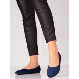 W. Potocki Ballerines Potocki bleu marine pour femme en daim écologique 2