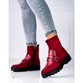 Bottes de travail pour femmes Vinceza rouges 1