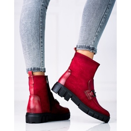 Bottes de travail pour femmes Vinceza rouges 2
