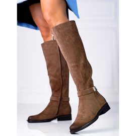 Bottes Vinceza confortables pour femmes en daim écologique marron brun 2