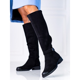Bottes confortables en daim écologique noir Vinceza pour femmes le noir 2