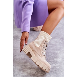 PS1 Bottines Chaussettes Slip-On en Daim Beige Hope 1