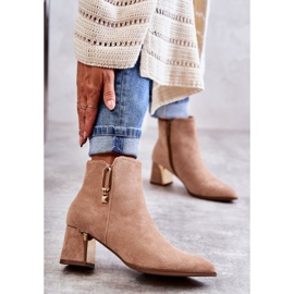 PS1 Bottines en daim sur tige avec décor Erine beige 4
