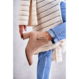 PS1 Bottines en daim sur tige avec décor Erine beige 5