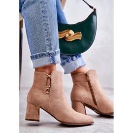 PS1 Bottines en daim sur tige avec décor Erine beige 6