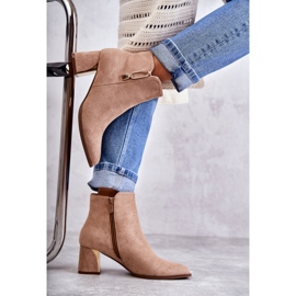 PS1 Bottines en daim sur tige avec décor Erine beige 3
