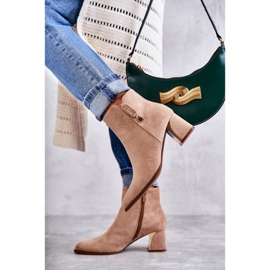 PS1 Bottines en daim sur tige avec décor Erine beige 7