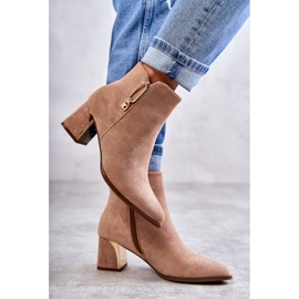 PS1 Bottines en daim sur tige avec décor Erine beige 8