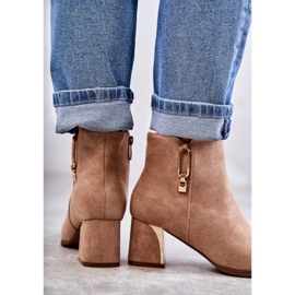 PS1 Bottines en daim sur tige avec décor Erine beige 2