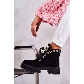 Bottines Roco Suede Warm Noires Avec Perles le noir 5