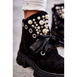 Bottines Roco Suede Warm Noires Avec Perles le noir 7