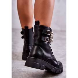 PG1 Bottines pour femmes avec des ornements attachés noir Leonese le noir 5