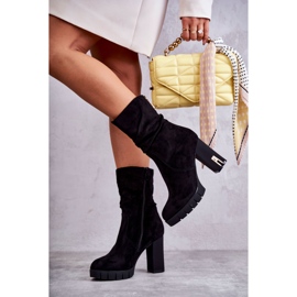 PG1 Bottes Hautes En Daim Sur Un Talon Noir Volter le noir 4