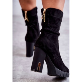 PG1 Bottes Hautes En Daim Sur Un Talon Noir Volter le noir 2