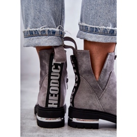 PS1 Bottines en daim gris Elvera avec découpes 6