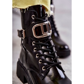 PG1 Bottes chaudes laquées pour femmes Noir Costello le noir 1