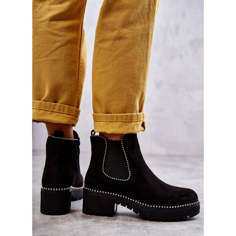 PG1 Bottes femme Black Afaries à clous noir 2