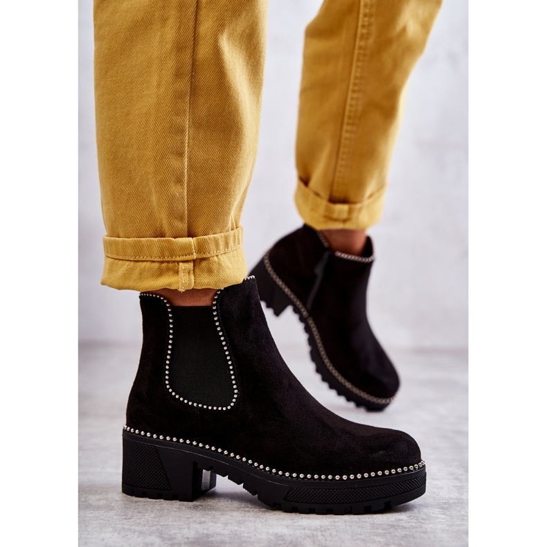 PG1 Bottes femme Black Afaries à clous le noir 1