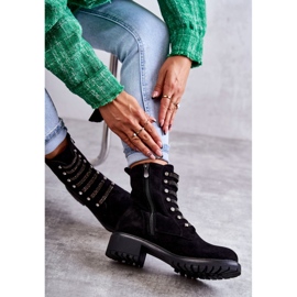 PG1 Bottes en daim Malesia noir avec bandes décoratives le noir 5
