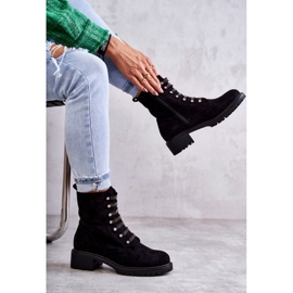 PG1 Bottes en daim Malesia noir avec bandes décoratives le noir 6