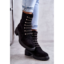 PG1 Bottes en daim Malesia noir avec bandes décoratives le noir 8