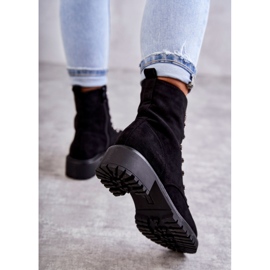 PG1 Bottes en daim Malesia noir avec bandes décoratives 2