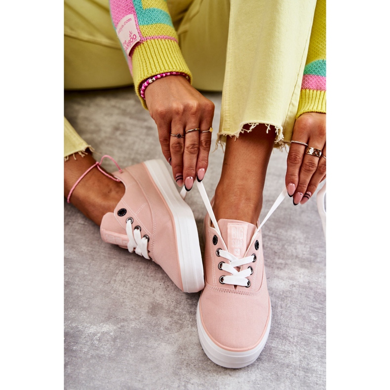 Baskets Femme Toile Big Star KK274020 Nude rose 1