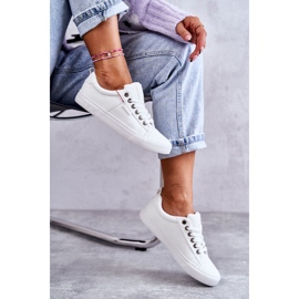 Baskets basses en cuir pour femmes Big Star KK274005 Blanc blanche 2